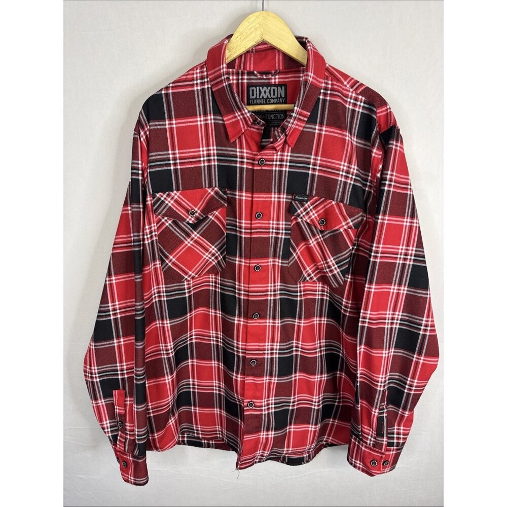 Dixxon Flannel Company Shirt Mens 2X 2XL Red Black Plaid Snap On Limited Edition
